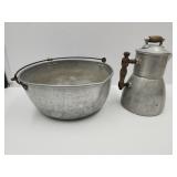 Wearever Aluminum Coffee Pot 1902 & Aluminum Pan