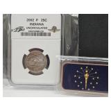 2002 P UNC Indy Quarter & 1 Oz Sealed Copper Bar