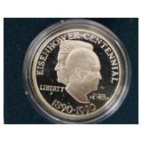 U.S. Eisenhower  Proof Silver Dollar Coin w COA