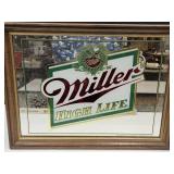 VTG  MILLER  Advertising  Mirror Sign 20 x 15"