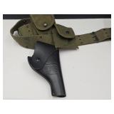 VTG  U.S Leather Gun Holster w Military Ammo Belt