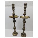 LARGE 38" High  Brass Heavy Candle Holders??