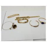 Goldtone Costume Bracelet Lot- Jaguar,+