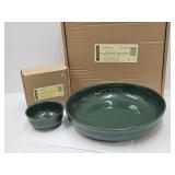 NIB Longaberger Pottery Sm & Lg Bowls W Boxes