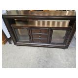 Black Cabinet W Glass Doors 60x 16x 36" H