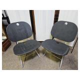2 Folding Chairs W Plastic Seats