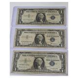Three  $1 Silver Certificates 1957, 57A & 57B