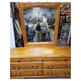 Blackhawk Oak Dresser W Mirror 67x17x30" H