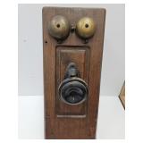 Antique Wall Mount Oak Telephone No Receiver