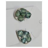 Vintage Aurora Glass Bead Clip Earrings