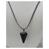 Black Granite Pendant Necklace