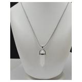 White Moonstone Point Necklace