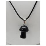 Black Onyx Mushroom Necklace