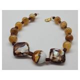 Citrine & Spun Glass Bead Bracelet
