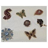 Beautiful Costume Brooches: Flowers & Butterflies