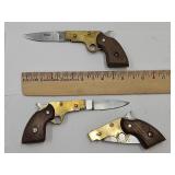 3 Stainless Steel Locking Gun Knives