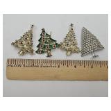 4 Christmas Tree Brooches