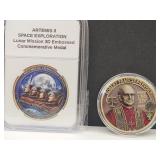 2 Commemorative Coins/Medals Artemis II & Pope Leo