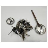 Large Lot Of Vintage Keys & 2 Locks