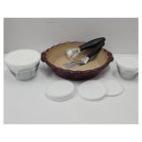 Pamper Chef Lot Pie Pan, Bowls Up To 4.5" W & UTN