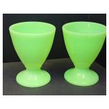 McKee Jadite Uranium Woldorf Footed Dessert Cups