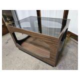 MCM Side Table 28x 20x 18" H W Glass Top