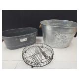 Galvanized Modern Washtubs up to 19"& 12"W Drainer