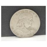 1958 D Silver Franklin Half Dollar Coin