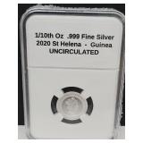 1/10th Oz .999 Fine Silver 2020 St. Helena
