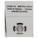 1/10th Oz .999 Fine Silver St Helena