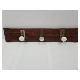 Primitive  Hat & Coat Rack with Glass Door Knobs
