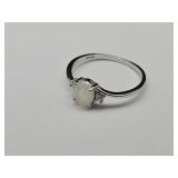 New 925 Silver Opal Ring Sz 8
