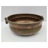 Large Heavy Copper & Brass 2 Handled Pot 15.5"