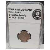 1939 A WWII Germany (2pf) Bronze Coin