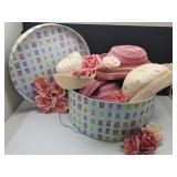 Hat Box w New Hats & Floral