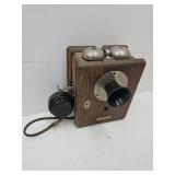 Wall Mount Oak Western Electric Telephone