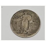 Silver Standing Liberty Quarter Type 1 No Date