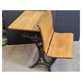Primitive School Desk W Cast Iron Base