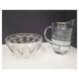 MCM Beehive Pitcher & EAPGS 8 1/4" Indiana Bowl