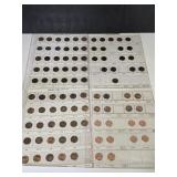 4 Partial Sheets Lincoln Penny Coins See Dates