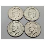 1971, 1972, 1974 & 1977 Ike $1 Coins