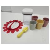 4 Small Tupperware Tumblers & OXO Storage C,+