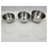 3 Stainless Steel Farberware Bowls Up to 8"W