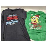 2 Size L Jolly Enough & Snacks and Freedom Shirts