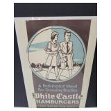 Original White Castle Hamburger Poster 12 1/4x22"