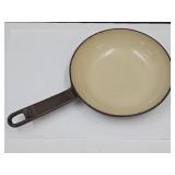 Cast Iron Enameled Brown Skillet See Size