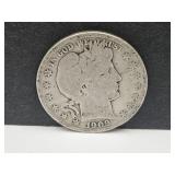 1909 S Silver Barber Half Dollar Coin