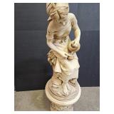 VTG Marwal Chalkware French Lady W Base 46" H