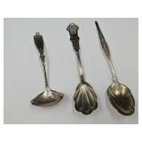 3 Sterling Silver Fancy Spoons See Weight
