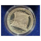US Constitution  Proof Silver Dollar Coin  W COA
